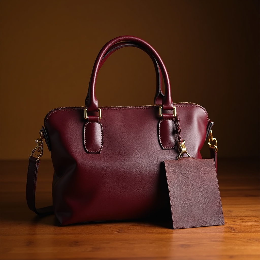 Borsa in pelle bordeaux dopo trattamento di rigenerazione colore uniforme